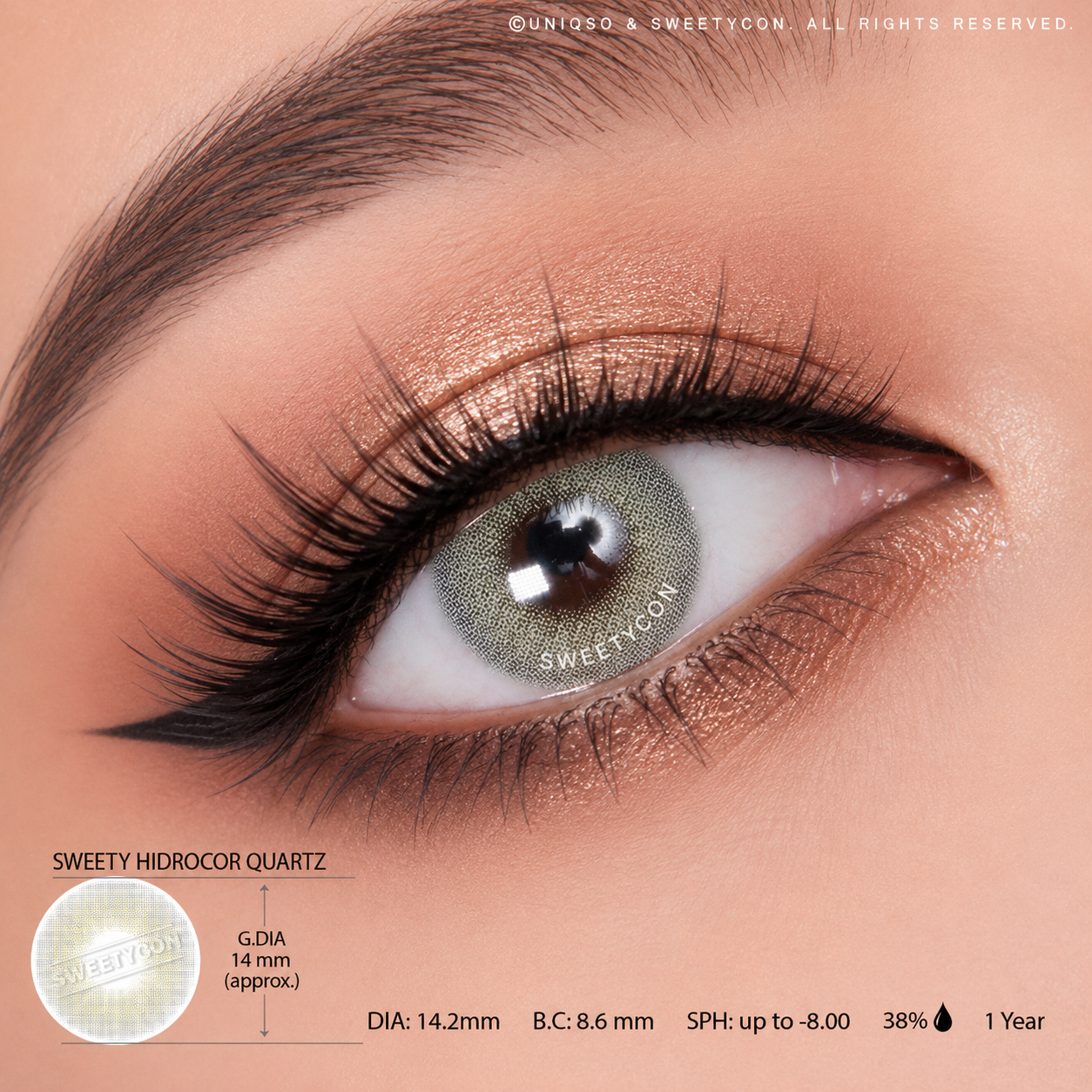 Sweety Hidrocor Quartz (1 lens/pack)-Colored Contacts-UNIQSO UK