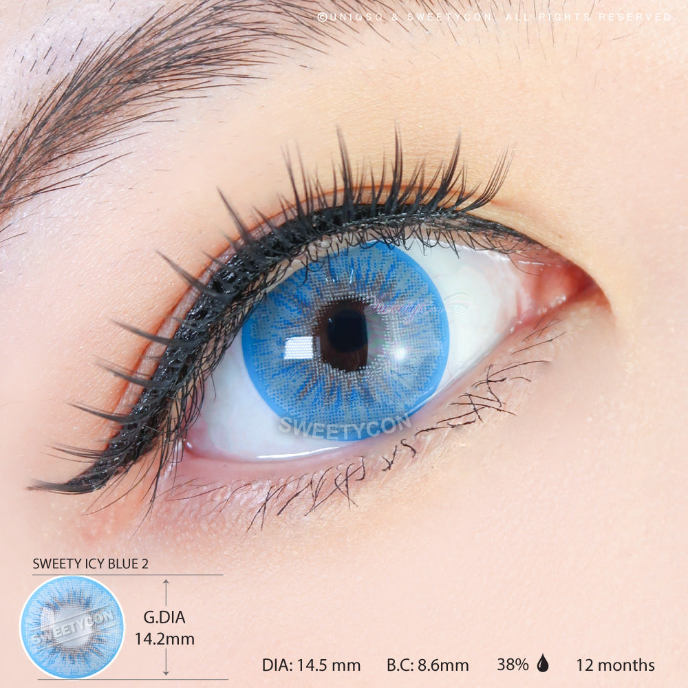 Sweety Icy 2 Blue (1 lens/pack)-Colored Contacts-UNIQSO UK