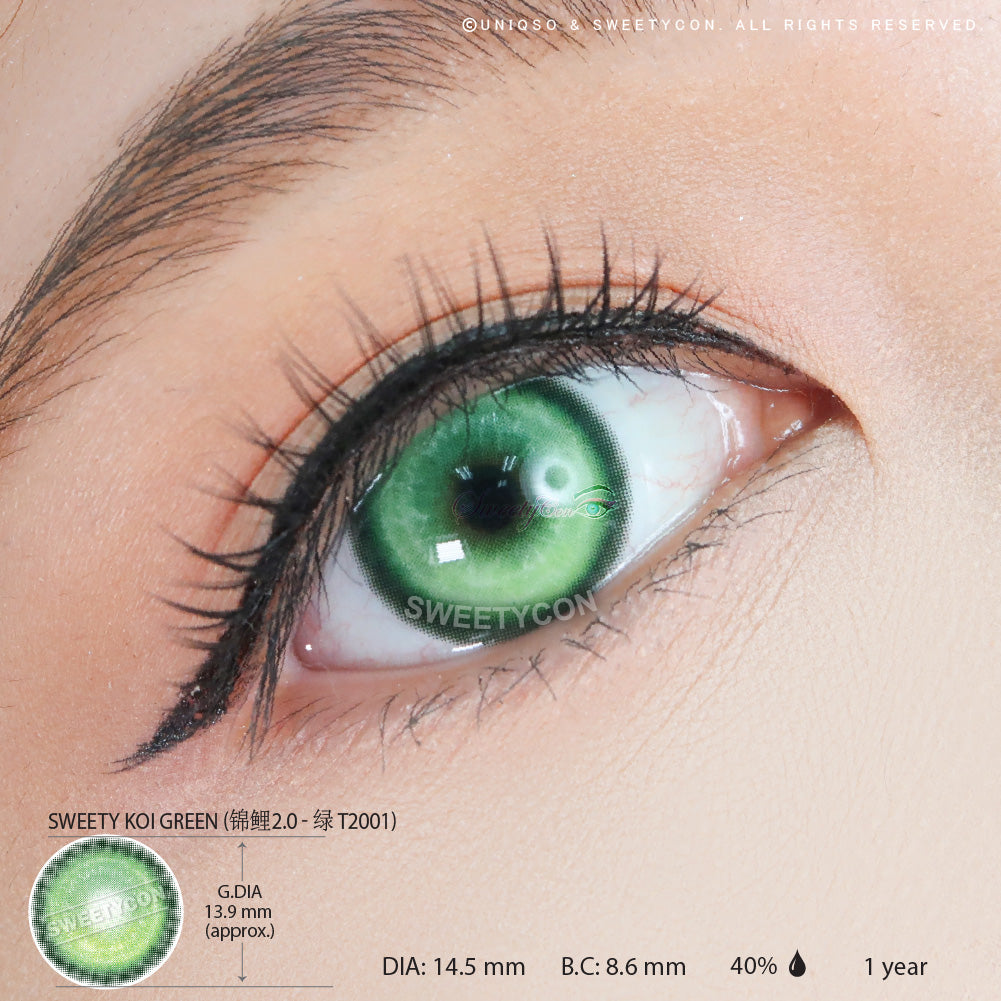 Sweety Koi Green (1 lens/pack)-Colored Contacts-UNIQSO UK