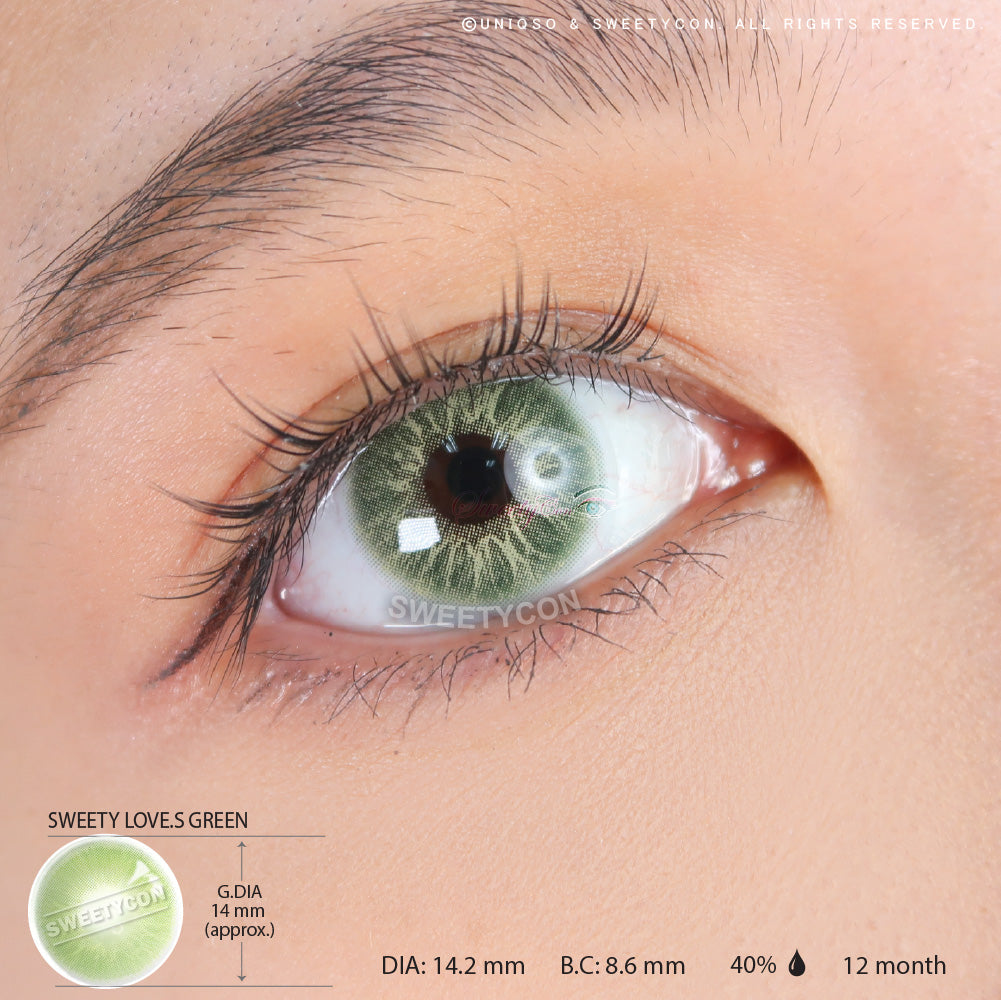 Sweety Love.S Green (1 lens/pack)-Colored Contacts-UNIQSO UK