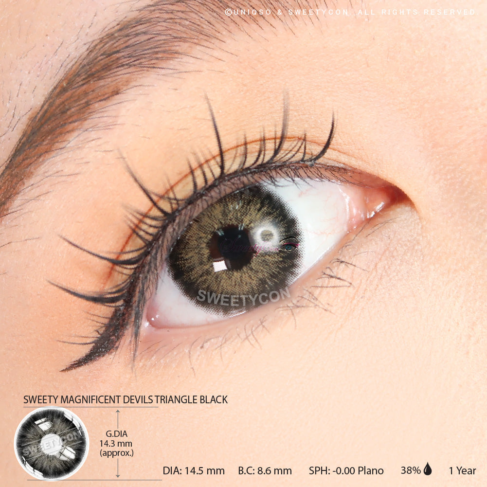Sweety Magnificent Devils Triangle Black (1 lens/pack)-Colored Contacts-UNIQSO UK