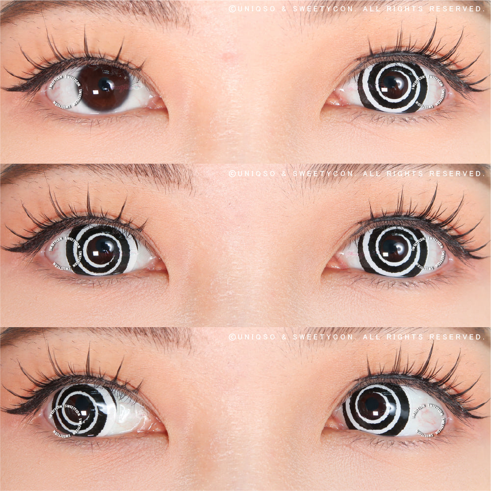 Sweety Mini Sclera Black Spiral (1 lens/pack)-Mini Sclera Contacts-UNIQSO UK