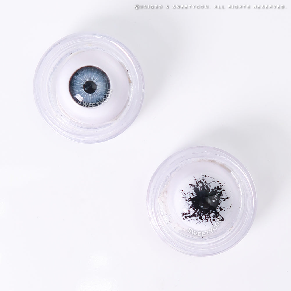 Sweety Mini Sclera Black Splash (1 lens/pack)-Mini Sclera Contacts-UNIQSO UK