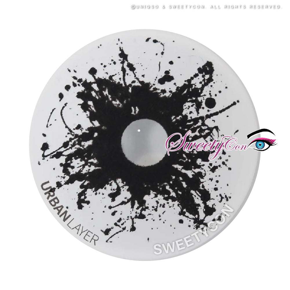 Sweety Mini Sclera Black Splash (1 lens/pack)-Mini Sclera Contacts-UNIQSO UK