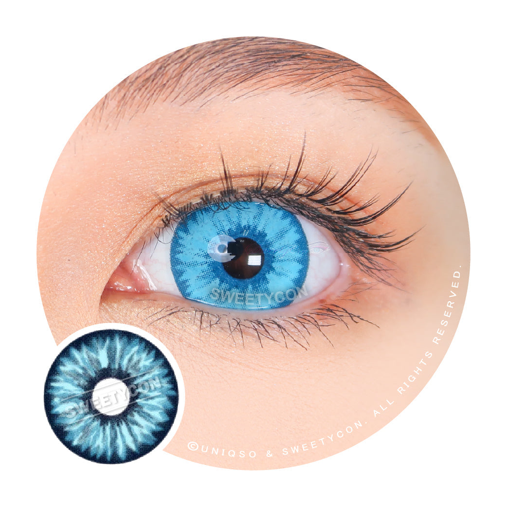 Sweety Mini Sclera Elf Blue (1 lens/pack)-Mini Sclera Contacts-UNIQSO UK