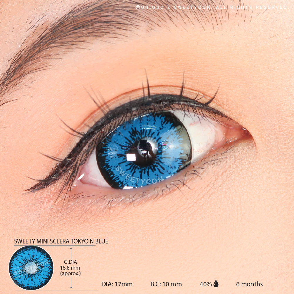 Sweety Mini Sclera Tokyo N Blue (1 lens/pack)-Mini Sclera Contacts-UNIQSO UK