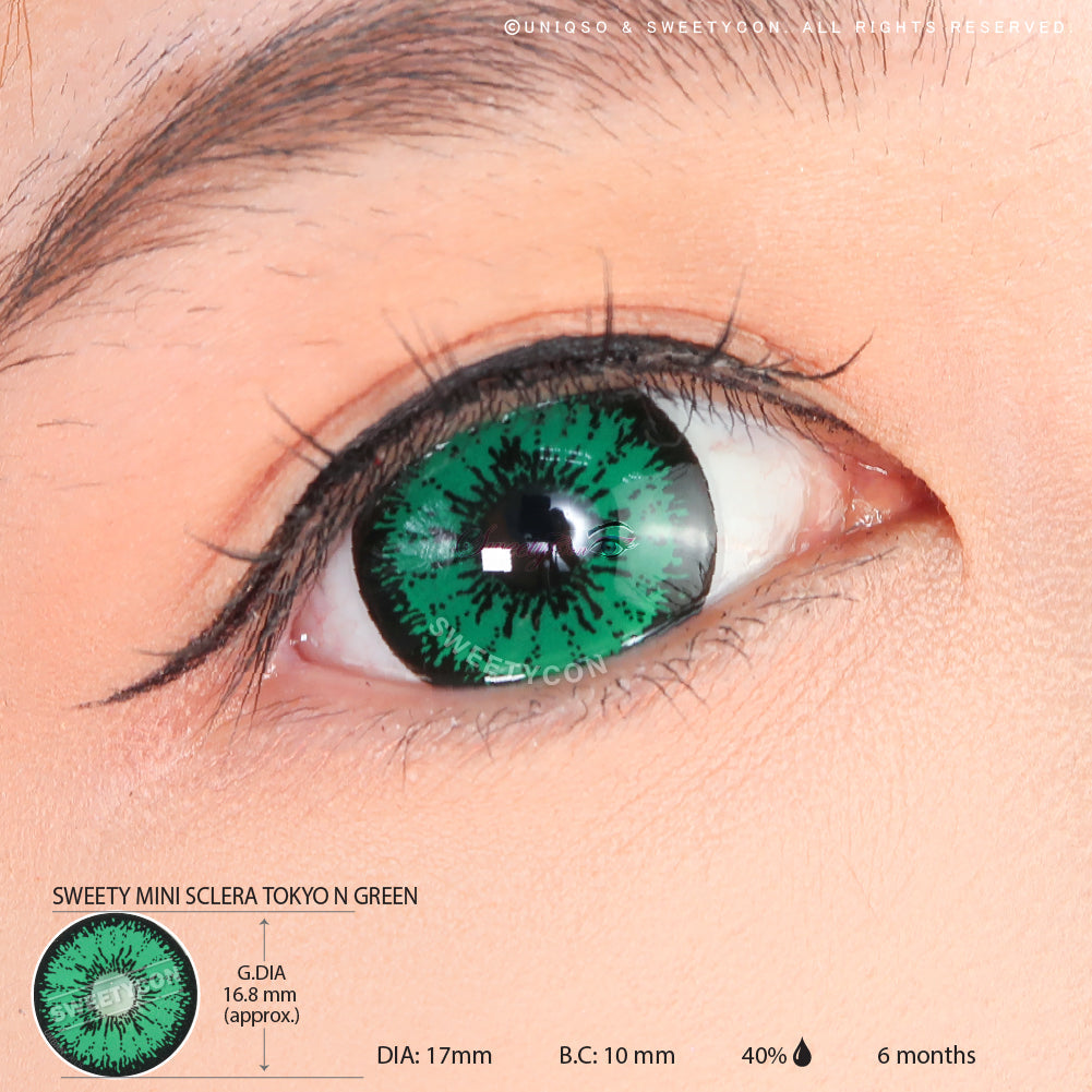 Sweety Mini Sclera Tokyo N Green(1 lens/pack)-Mini Sclera Contacts-UNIQSO UK