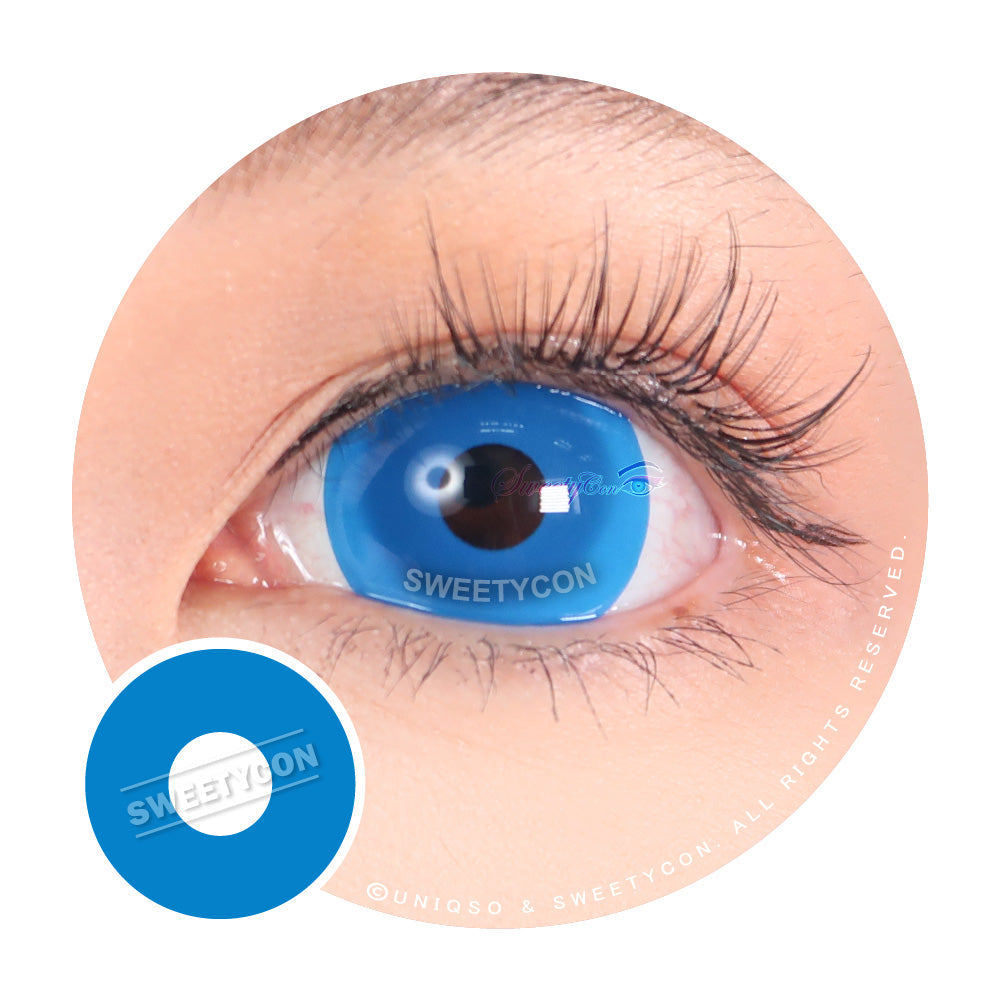 Sweety Mini Sclera UV Glow Blue (1 lens/pack)-Mini Sclera Contacts-UNIQSO UK