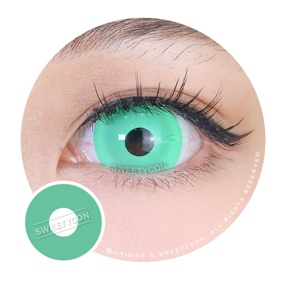Sweety Mini Sclera UV Glow Green (1 lens/pack)-Mini Sclera Contacts-UNIQSO UK