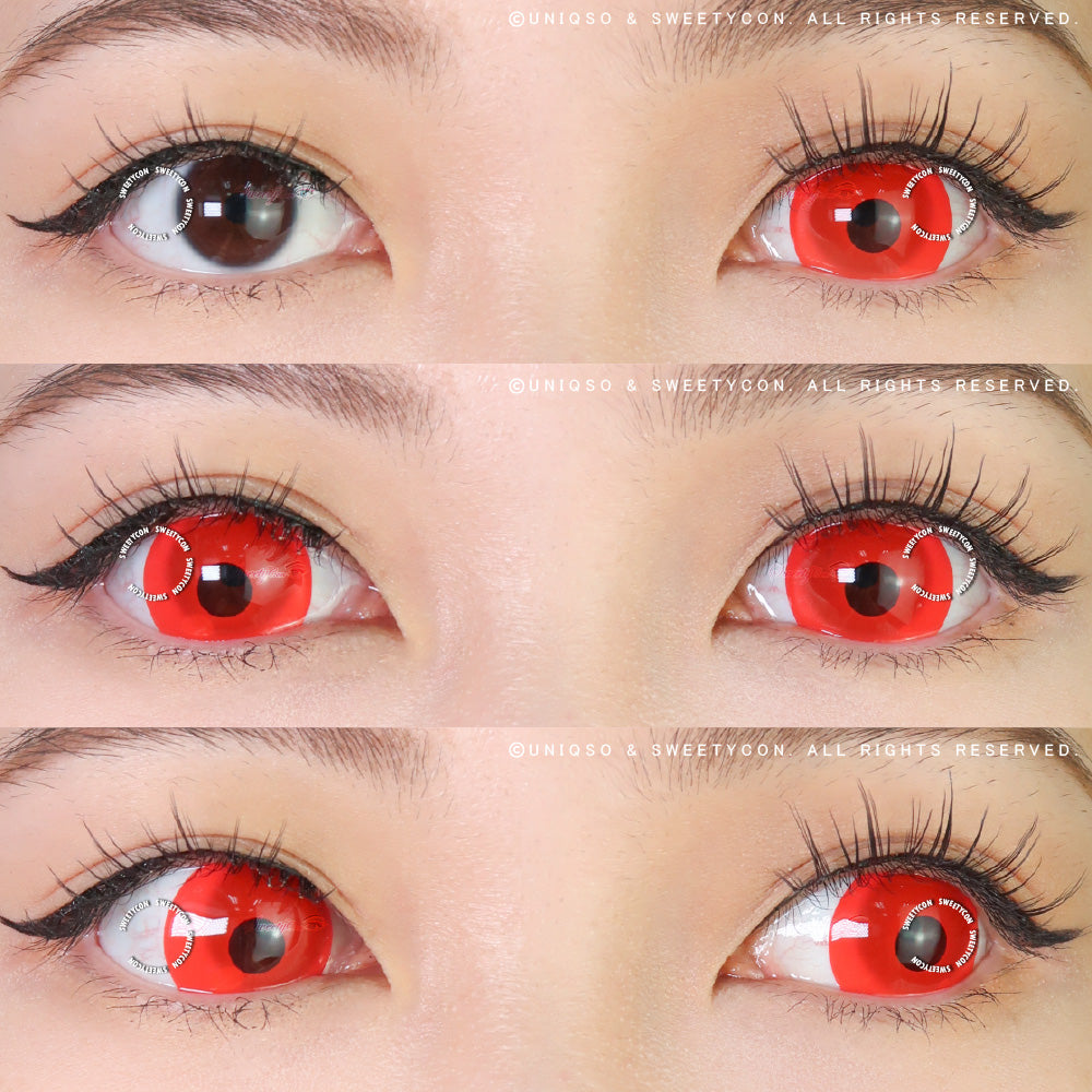 Sweety Mini Sclera UV Glow Red (1 lens/pack)-Mini Sclera Contacts-UNIQSO UK