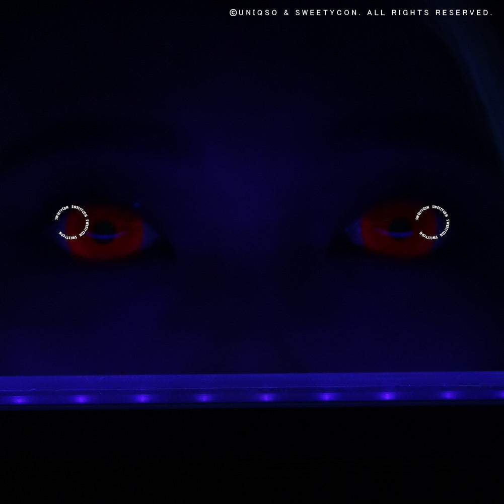 Sweety Mini Sclera UV Glow Red (1 lens/pack)-Mini Sclera Contacts-UNIQSO UK