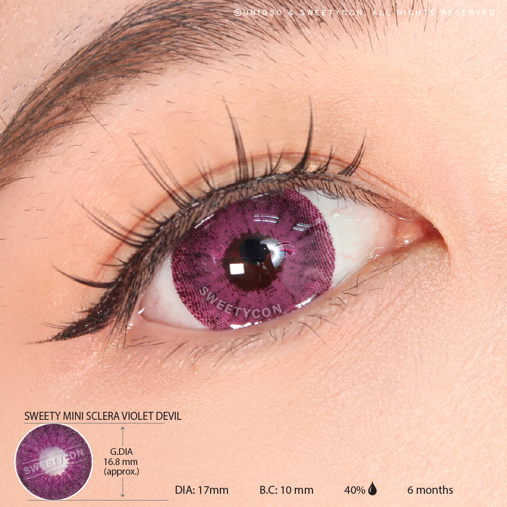 Sweety Mini Sclera Violet Devil (1 lens/pack)-Mini Sclera Contacts-UNIQSO UK