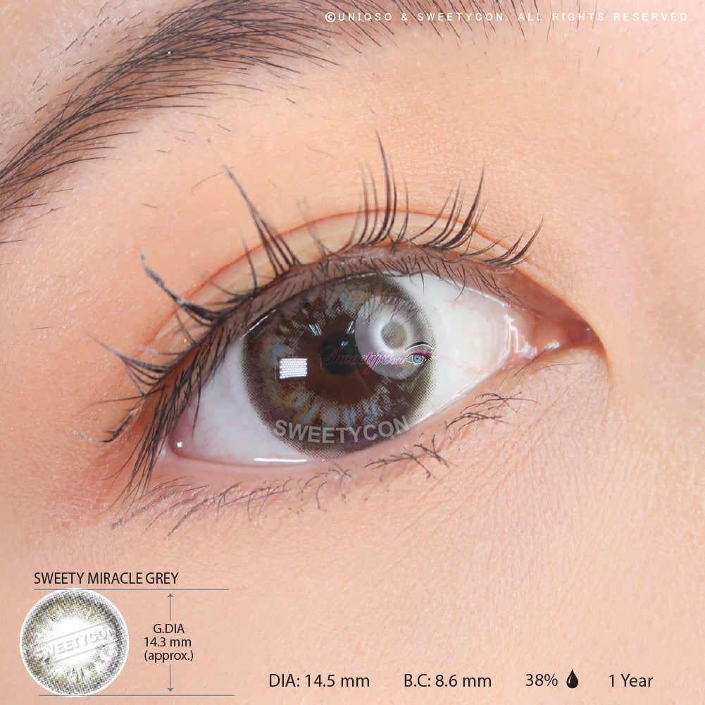 Sweety Miracle Grey (1 lens/pack)-Colored Contacts-UNIQSO UK