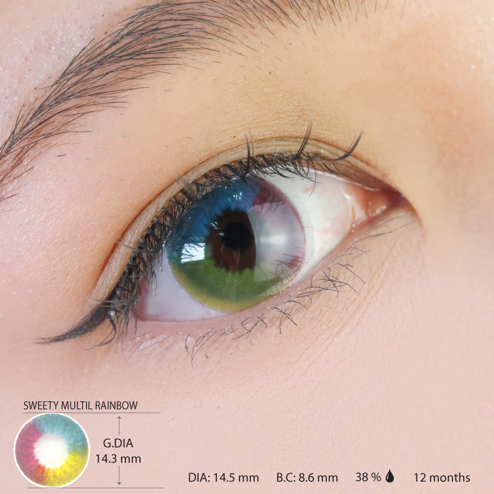 Sweety Multil Rainbow (1 lens/pack)-Colored Contacts-UNIQSO UK