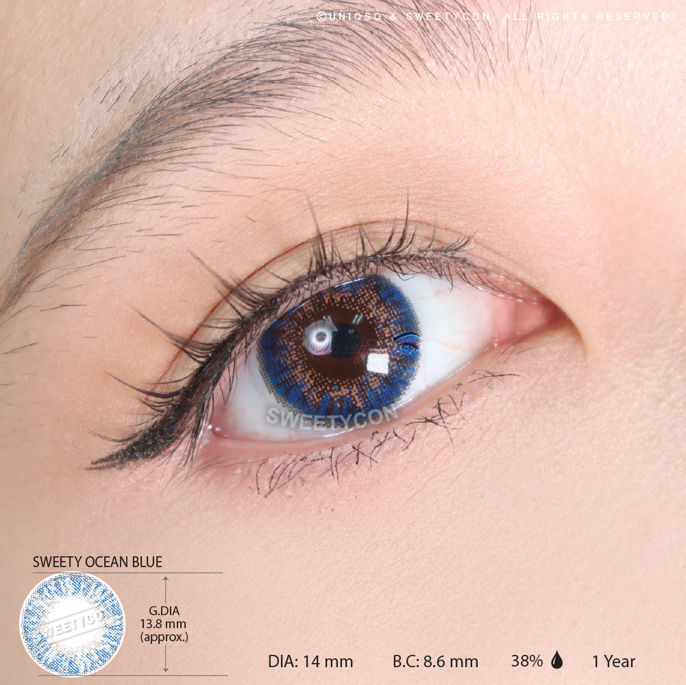 Sweety Ocean Blue Hazel (1 lens/pack)-Colored Contacts-UNIQSO UK