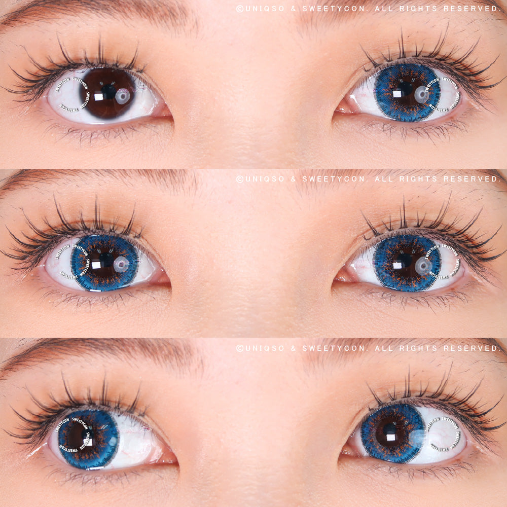 Sweety Poppy Blue (1 lens/pack)-Colored Contacts-UNIQSO UK