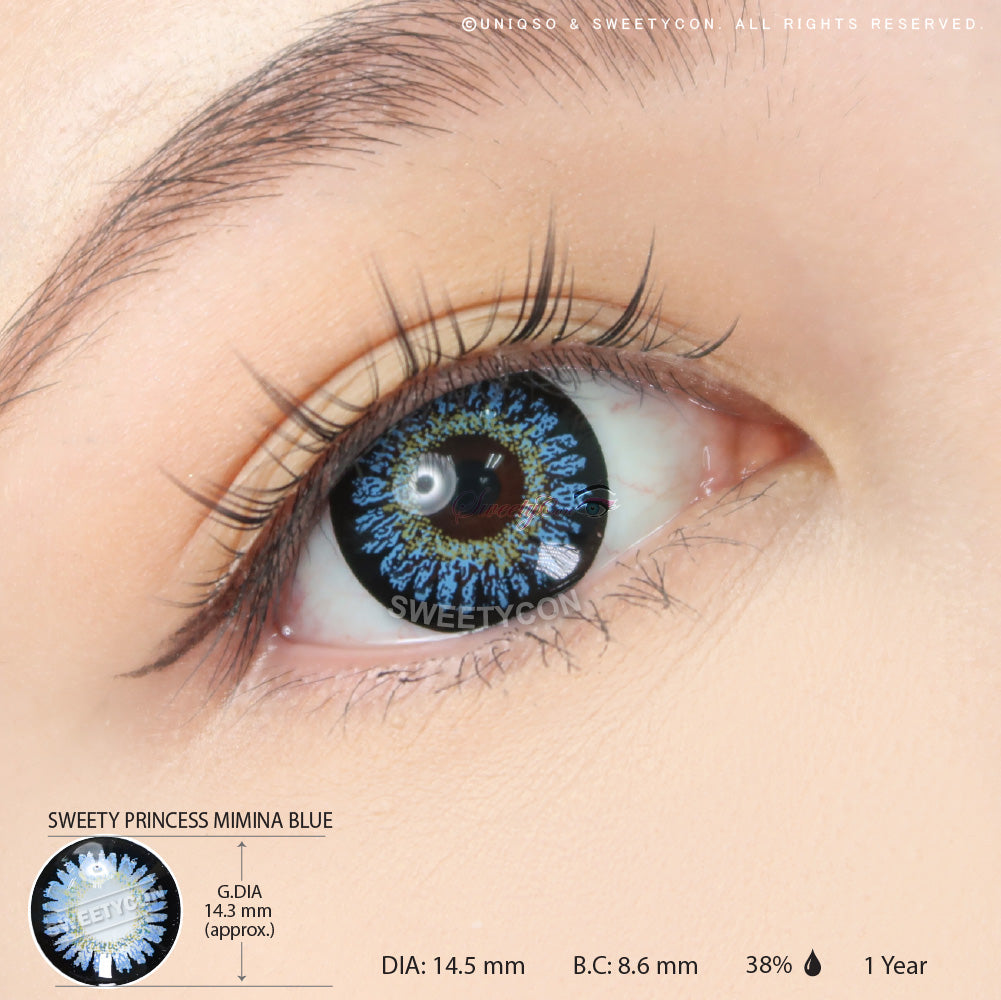 Sweety Princess Mimina Blue (1 lens/pack)-Colored Contacts-UNIQSO UK