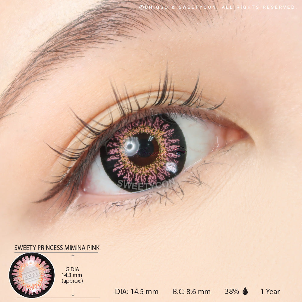 Sweety Princess Mimina Pink (1 lens/pack)-Colored Contacts-UNIQSO UK