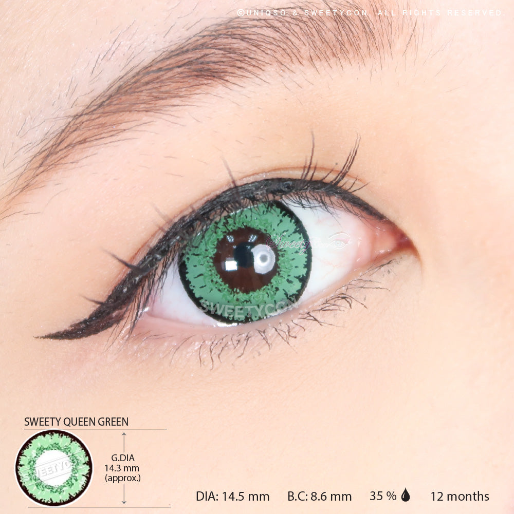 Sweety Queen Green (1 lens/pack)-Colored Contacts-UNIQSO UK