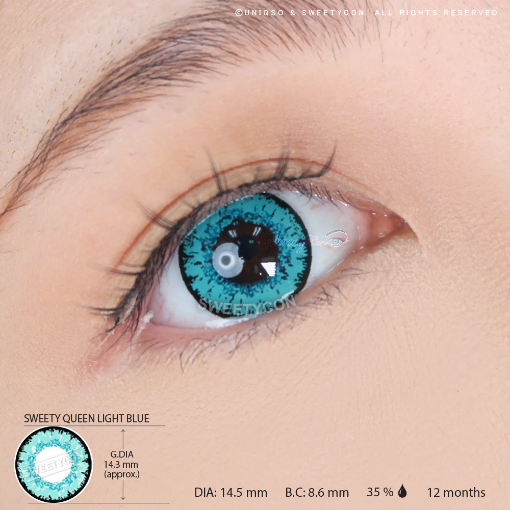 Sweety Queen Light Blue (1 lens/pack)-Colored Contacts-UNIQSO UK