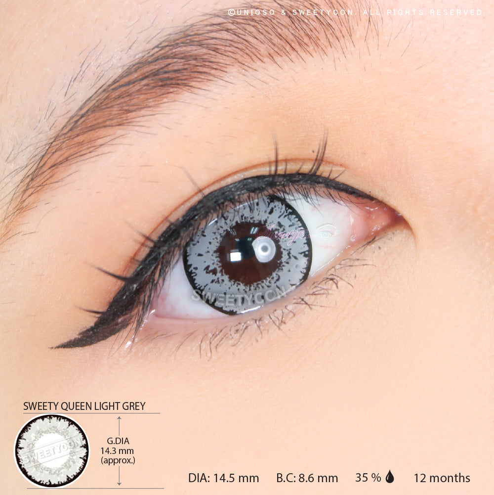 Sweety Queen Light Grey (1 lens/pack)-Colored Contacts-UNIQSO UK