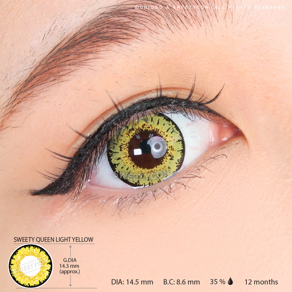 Sweety Queen Light Yellow (1 lens/pack)-Colored Contacts-UNIQSO UK