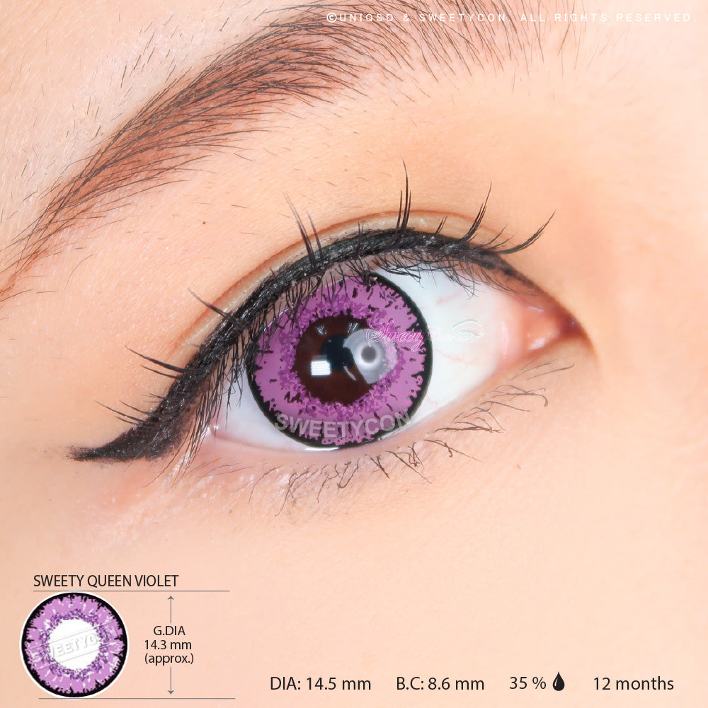 Sweety Queen Violet (1 lens/pack)-Colored Contacts-UNIQSO UK