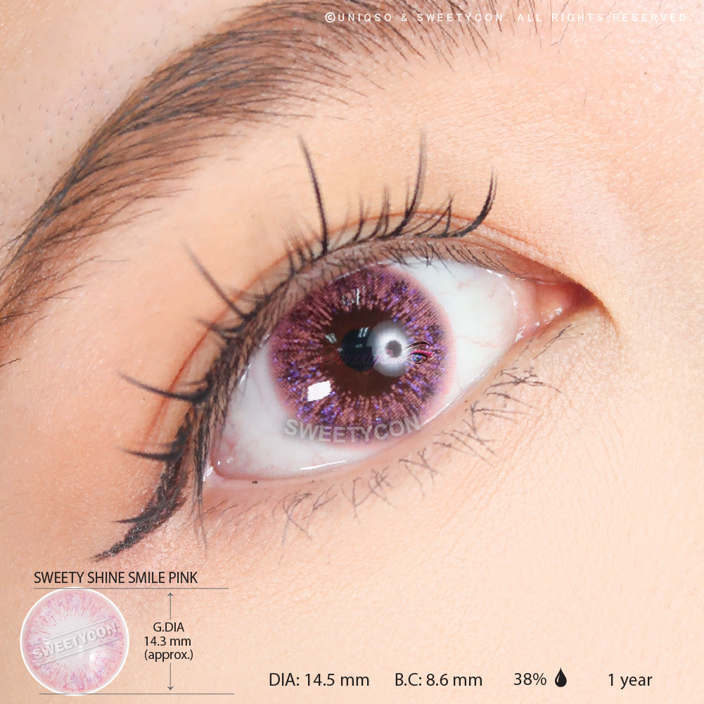 Sweety Shine Smile Pink (1 lens/pack)-Colored Contacts-UNIQSO UK