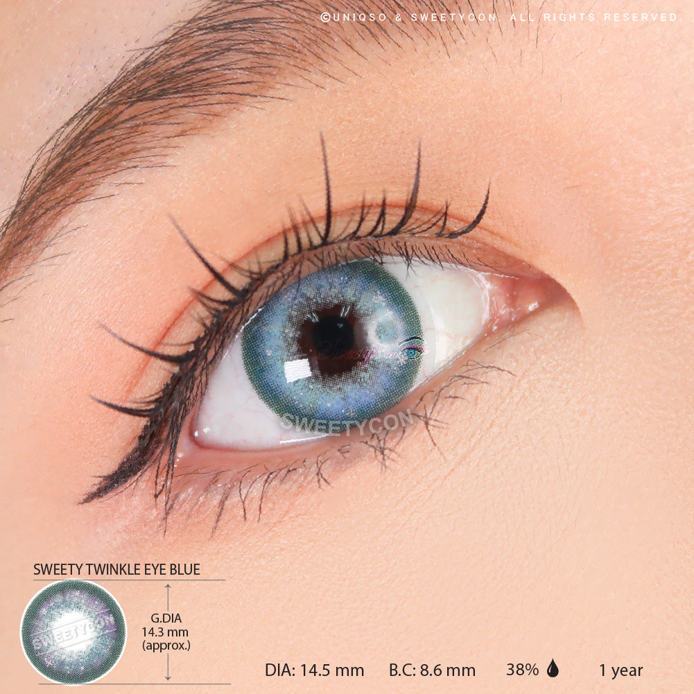Sweety Twinkle Eye Blue (1 lens/pack)-Colored Contacts-UNIQSO UK