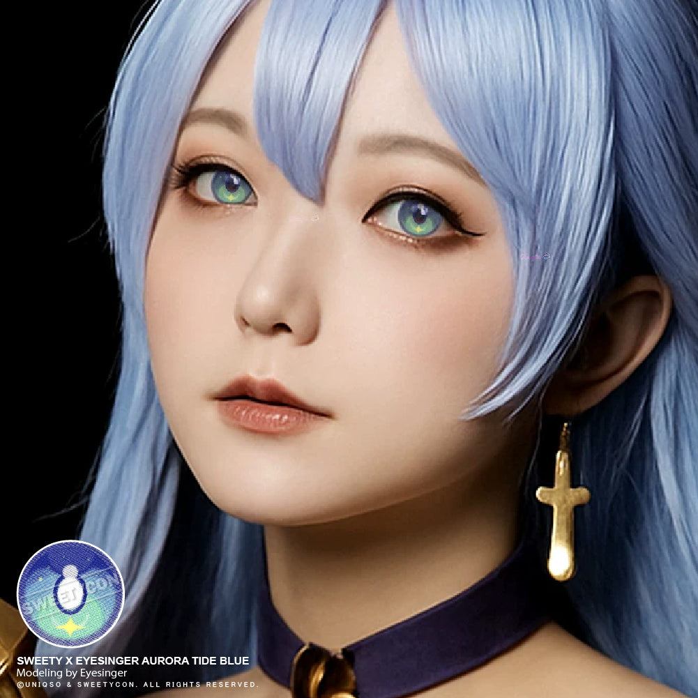 Sweety x Eyesinger Aurora Tide Blue (2 lenses/pack)-Colored Contacts-UNIQSO UK