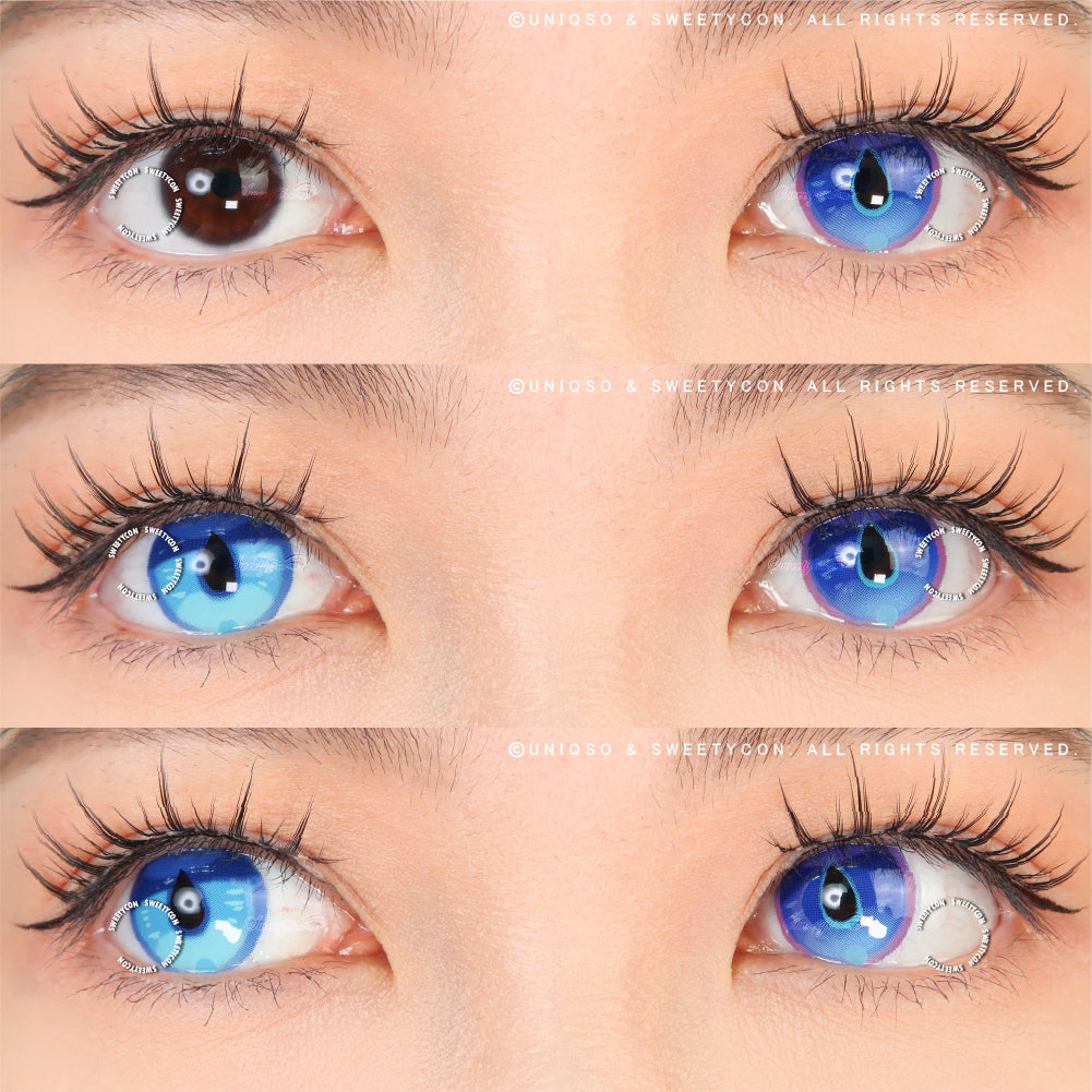 Sweety x Eyesinger Blue Dewdrops (2 lenses/pack)-Colored Contacts-UNIQSO UK