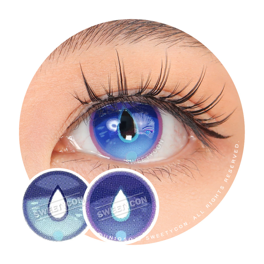 Sweety x Eyesinger Blue Dewdrops (2 lenses/pack)-Colored Contacts-UNIQSO UK