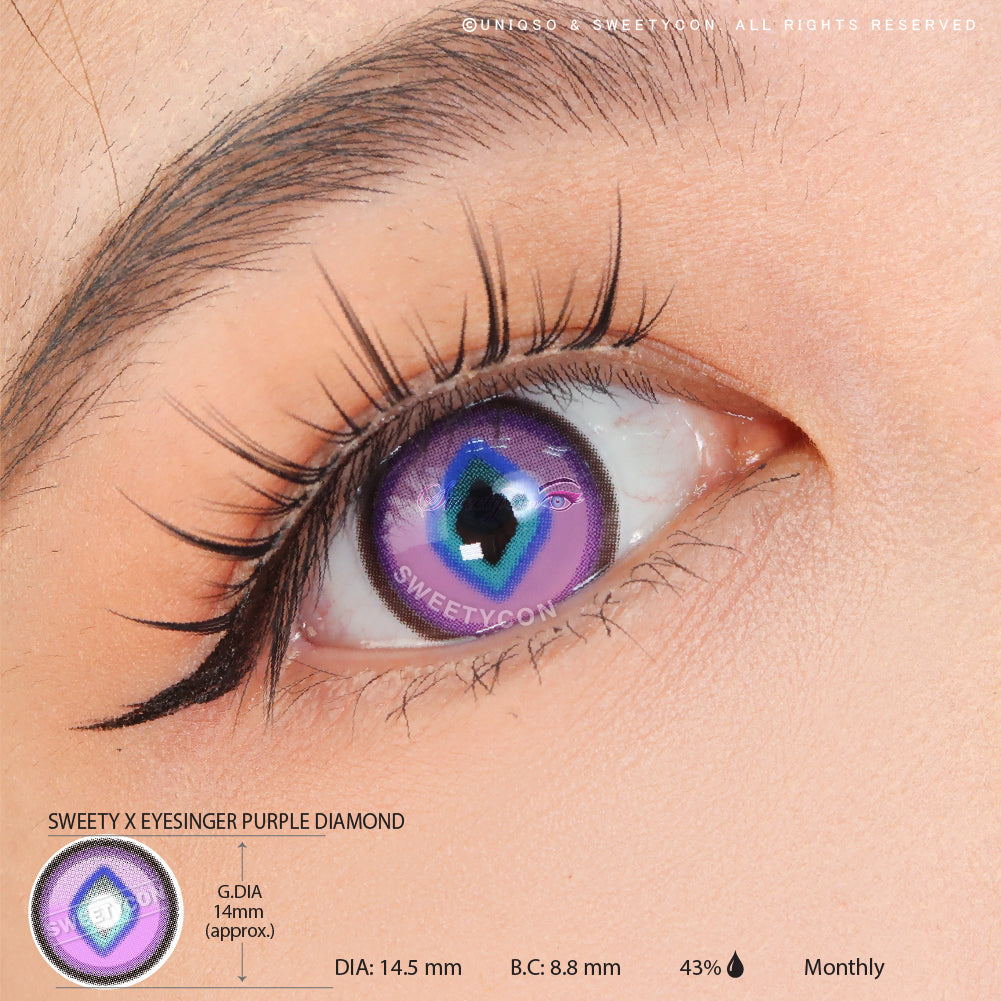 Sweety x Eyesinger Purple Diamond (2 lenses/pack)-Colored Contacts-UNIQSO UK