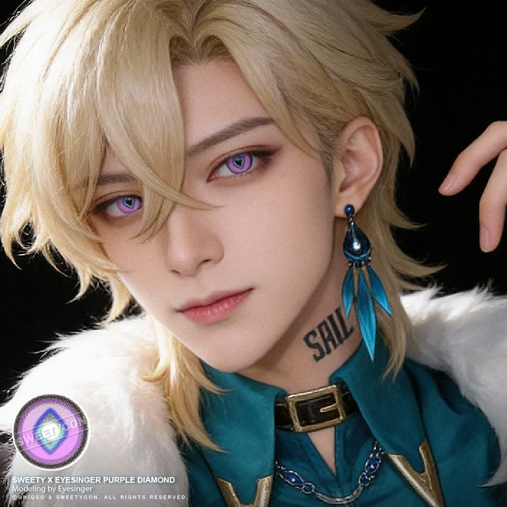 Sweety x Eyesinger Purple Diamond (2 lenses/pack)-Colored Contacts-UNIQSO UK