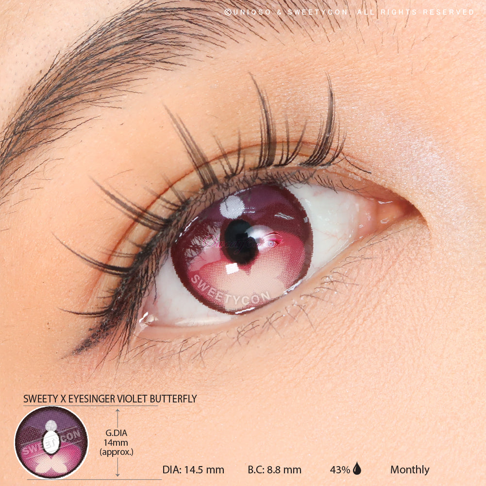 Sweety x Eyesinger Violet Butterfly (2 lenses/pack)-Colored Contacts-UNIQSO UK