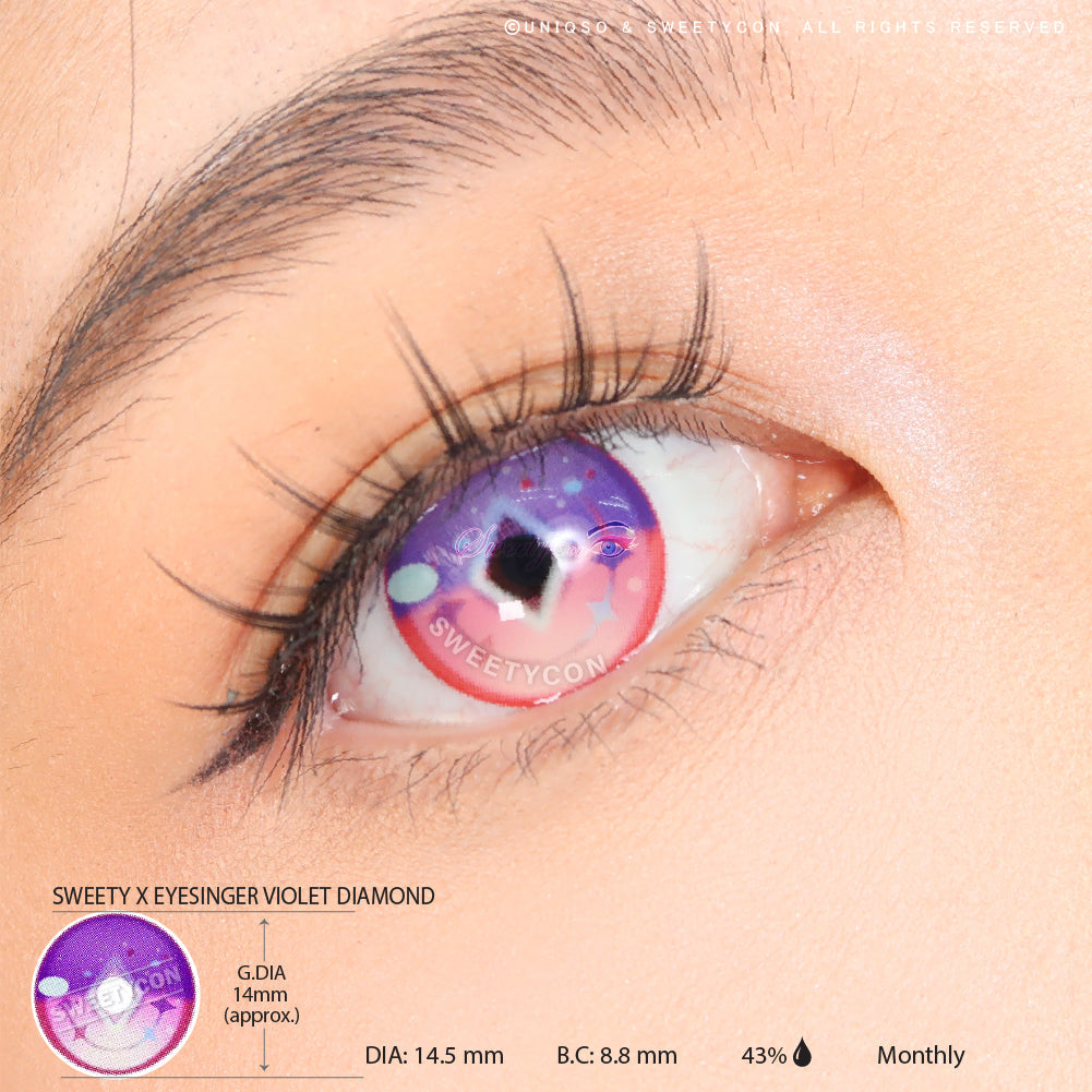 Sweety x Eyesinger Violet Diamond (2 lenses/pack)-Colored Contacts-UNIQSO UK