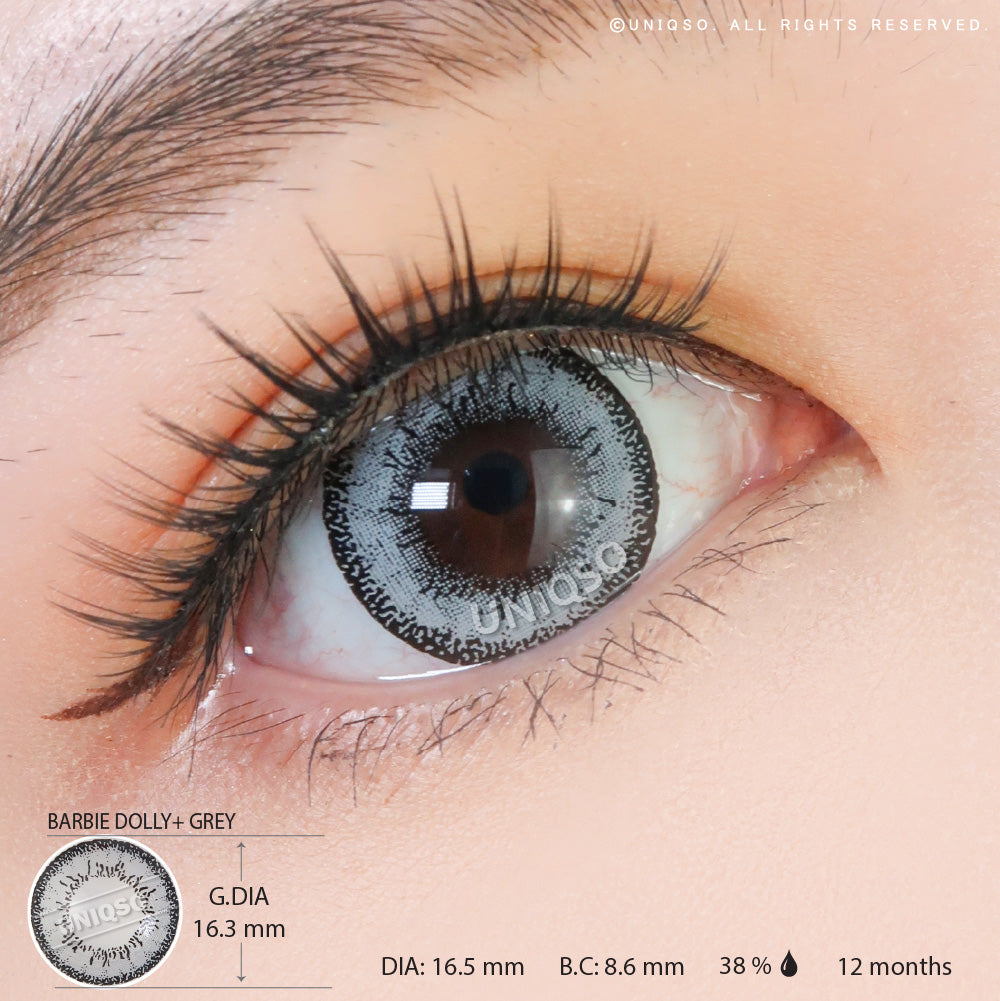 Western Eyes Dolly+ Grey (1 lens/pack)-Colored Contacts-UNIQSO UK