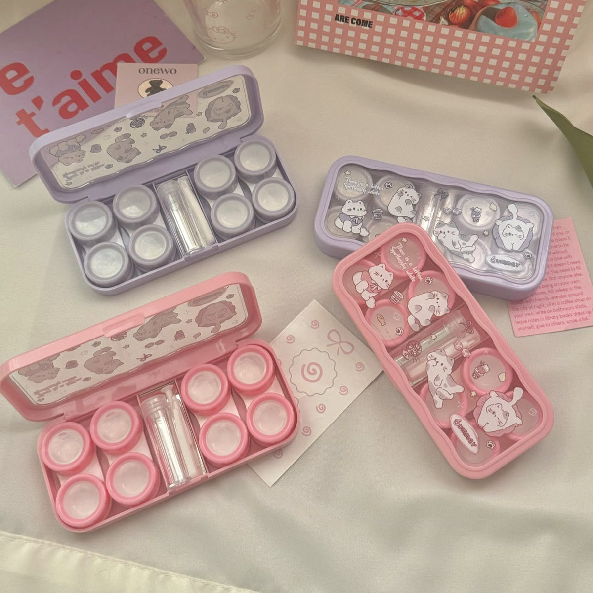 Lens Case Travel Kit - Sweet Kitty-Lens Case-UNIQSO UK