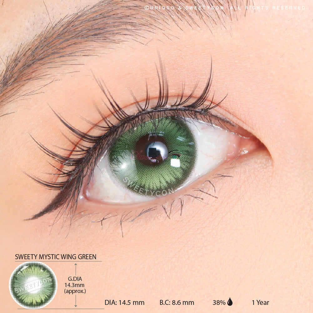 Sweety Mystic Wing Green (1 lens/pack)-Colored Contacts-UNIQSO