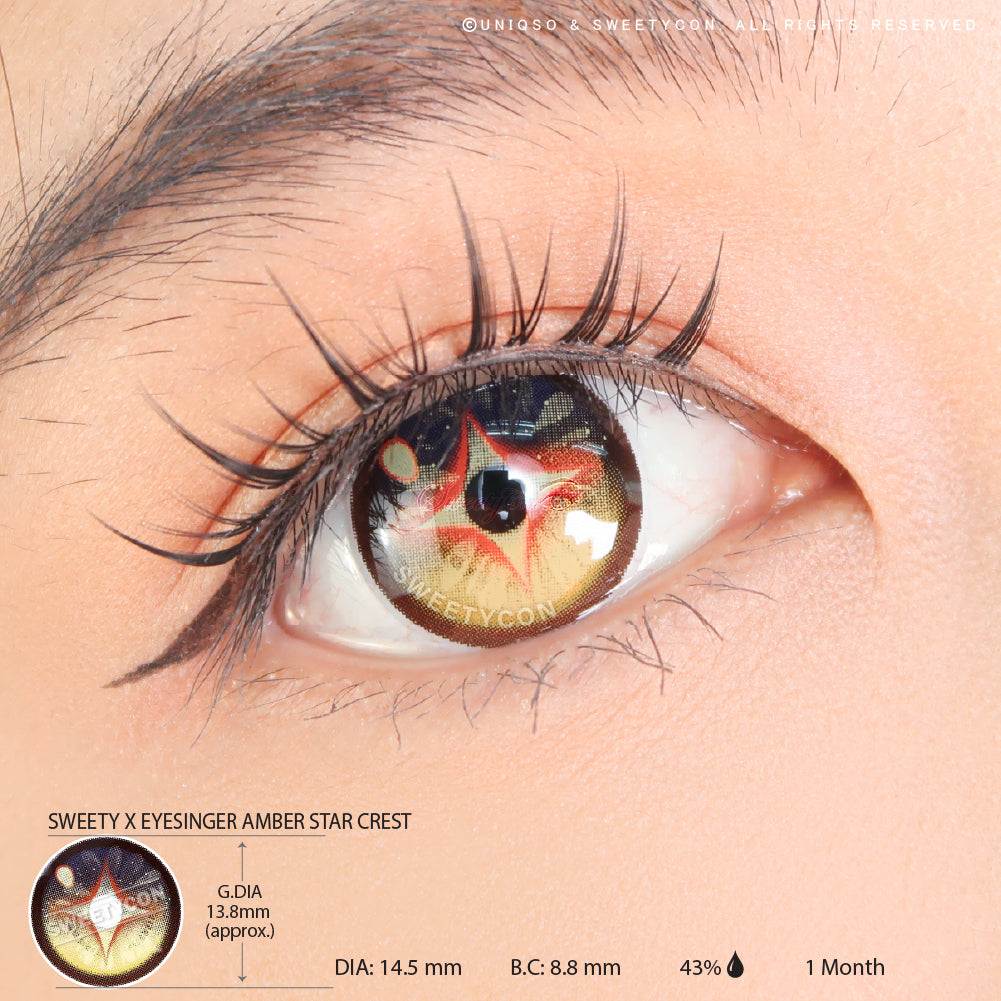 Sweety x Eyesinger Amber Star Crest (2 lenses/pack)-Colored Contacts-UNIQSO UK