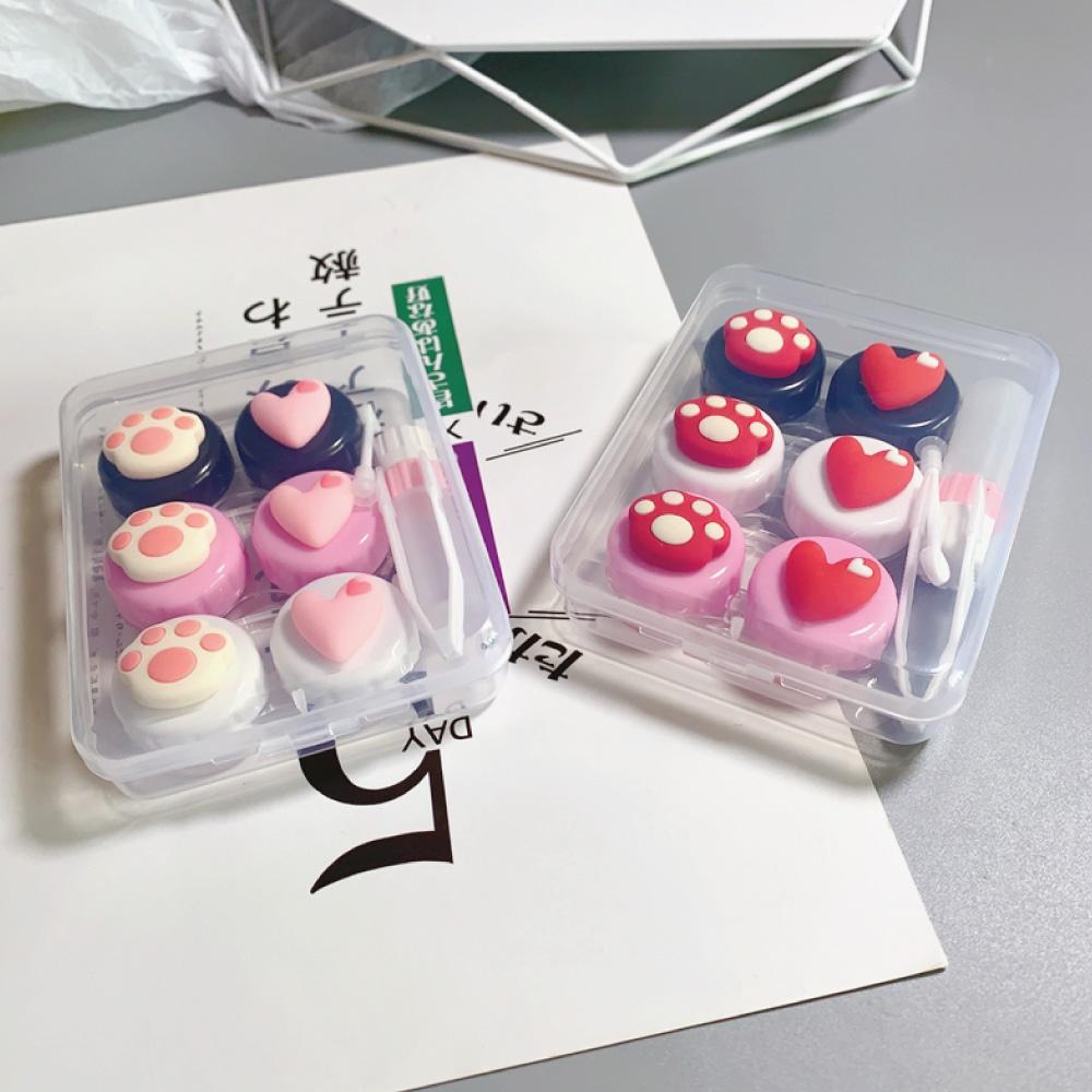 Cute Paw & Love Lens Case Travel Kit (3 Pairs)-Lens Case-UNIQSO UK