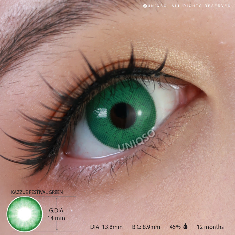 Kazzue Festival Green (1 lens/pack)-Colored Contacts-UNIQSO UK