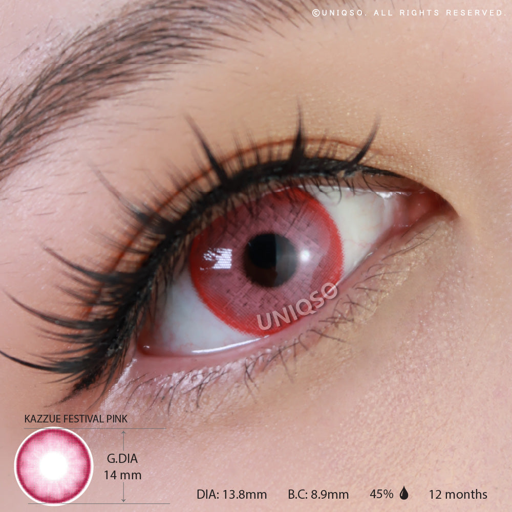 Kazzue Festival Pink (1 lens/pack)-Colored Contacts-UNIQSO UK