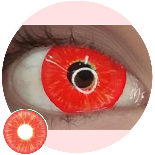 Kazzue Mini Sclera Toxic Red (1 lens/pack)-Mini Sclera Contacts-UNIQSO UK