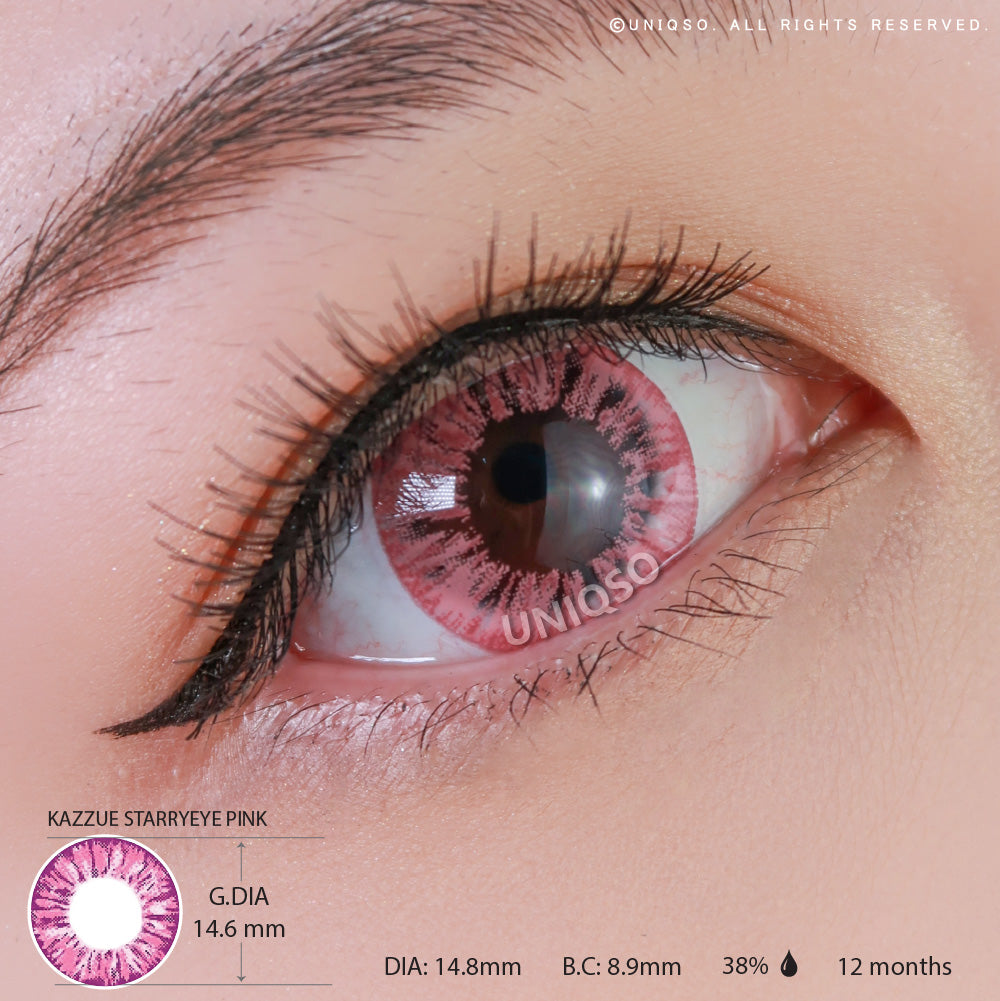 Kazzue Starryeye Pink (1 lens/pack)-Colored Contacts-UNIQSO UK