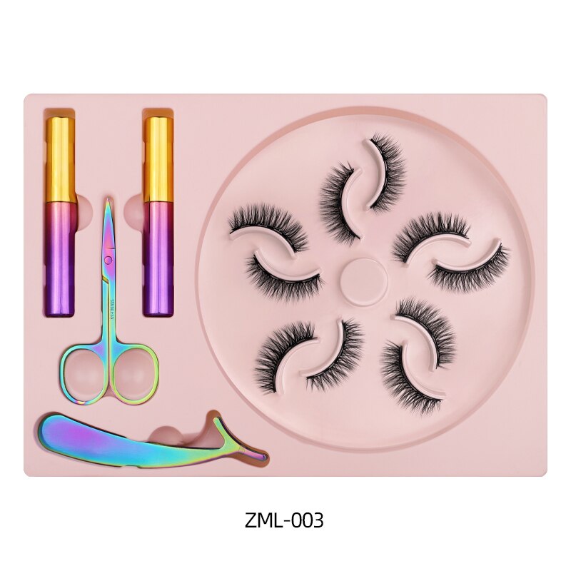 Natural Long Faux Mink Magnetic Eyelashes Full Kit Set (5 Pairs)-Magnetic Eyelash-UNIQSO UK