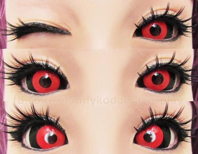 Phantasee Red Black Sclera Contacts Tokyo Ghoul - Red Ghoul/Gremlin (2 lenses/pack)-Sclera Contacts-UNIQSO UK