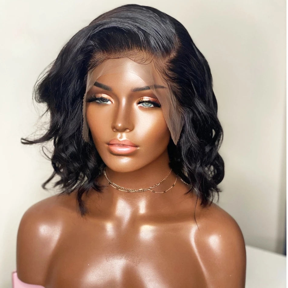 Premium Wig - Big Bling Black Short Curly Lace Front Wig-Lace Front Wig-UNIQSO UK
