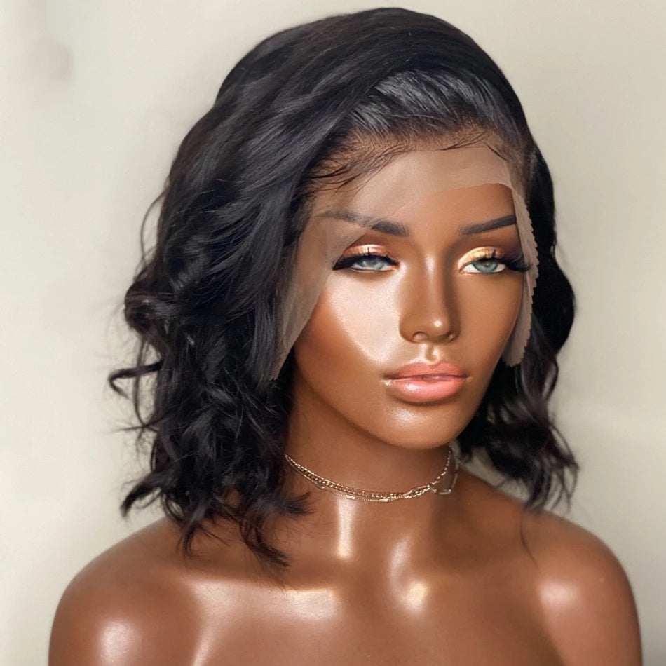 Premium Wig - Big Bling Black Short Curly Lace Front Wig-Lace Front Wig-UNIQSO UK