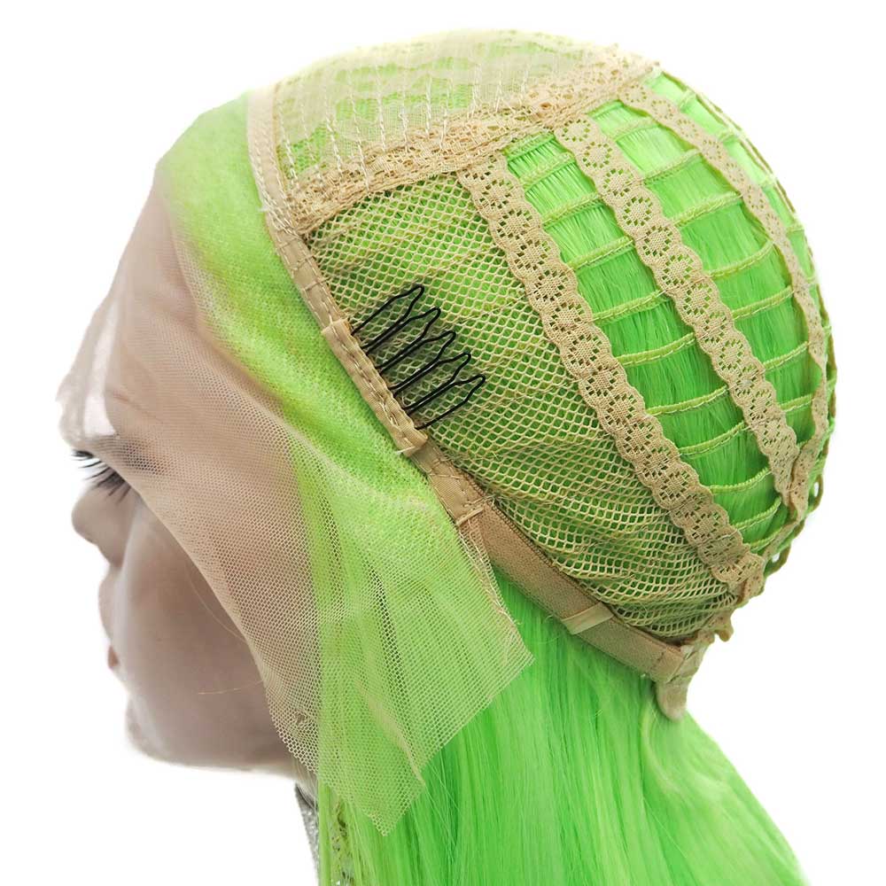 Premium Wig - Fluorescent Green Side Sweep Long Lace Front Wig-Lace Front Wig-UNIQSO UK